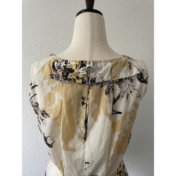 Anthropologie Leifsdottir Top Blouse Shirt Pleated Print Silk Cotton - Picture 8 of 11